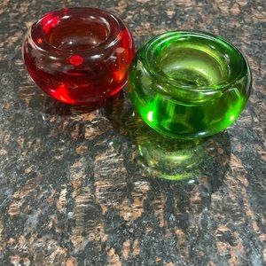 Crate & Barrel glow heavy tealight candle holders